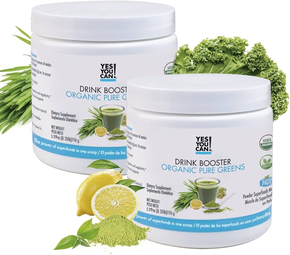 Manfaat Minuman Booster untuk Tingkatkan Stamina 2 Amazon.com: Yes You Can! Organic Pure Greens Drink Booster Powder Mix-2 Pack with Alfalfa Grass, Wheatgrass, Kale, Barley Grass, Lemon Juice Powder -Rich in Antioxidants, Vitamins and Minerals. : Health & Household
